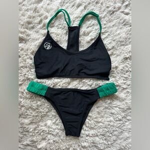 Smack black, green & yellow bikini size medium